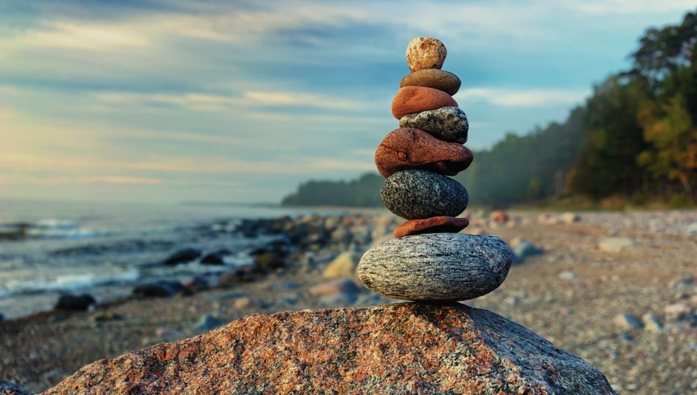 Mindfulness yoga stack of zen stones